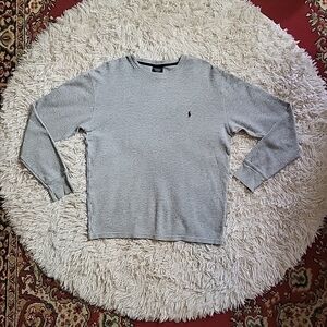Men's Polo Ralph Lauren Sleepwear Grey Long Sleeve Thermal Shirt Top - XL